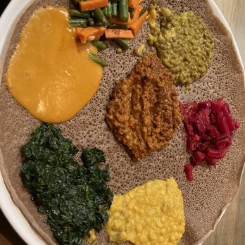 Gebeta Ethiopian Cuisine - Standard vegan sampler - good for sharing between 2 people - Ethiopian Near Me - Edmonton, Alberta Gebeta Ethiopian Cuisine - Standard vegan sampler - good for sharing between 2 people - Ethiopian Near Me - Edmonton, Alberta