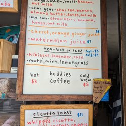 Brothers Rockaway - Drinks menu and ricotta toast