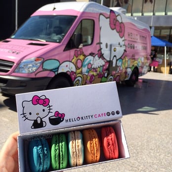 Hello Kitty Cafe Truck - Macarons $15 - rated 4/5! They were surprisingly tasty! Loved the "surprise character face" on one of the macarons - Coffee & Tea Near Me - Oak Brook, Illinois Hello Kitty Cafe Truck - Macarons $15 - rated 4/5! They were surprisingly tasty! Loved the "surprise character face" on one of the macarons - Coffee & Tea Near Me - Oak Brook, Illinois