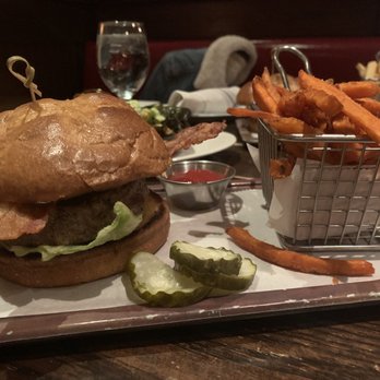 Back Bay Social - BBS BURGER with Sweet Potato Fries - New American Near Me - Boston, Massachusetts Back Bay Social - BBS BURGER with Sweet Potato Fries - New American Near Me - Boston, Massachusetts