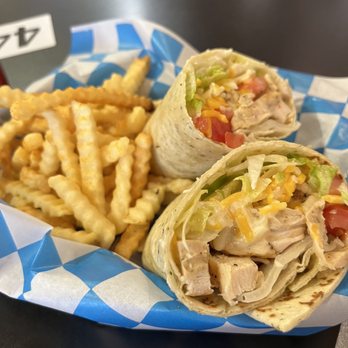 Becky's Sugar Shack Bakery and Cafe - Grilled chicken wrap and fries! - Cafes Near Me - Adams, Wisconsin