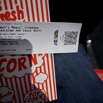 White Rabbit Theater and Lounge - Yelp elite ticket and fresh pop corn - Performing Arts Near Me - Reno, Nevada