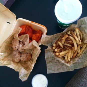 Wingstop - Boneless garlic parmesan wings | Regular wings with hot sauce | French Fries | Ranch - Chicken Wings Near Me - San Diego, California