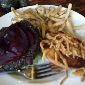 Café Hollander Hilldale - Veggie Burger and fries. - American Near Me - Madison, Wisconsin Café Hollander Hilldale - Veggie Burger and fries. - American Near Me - Madison, Wisconsin