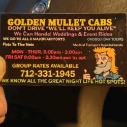 Golden Mullet Cab - It's a business card