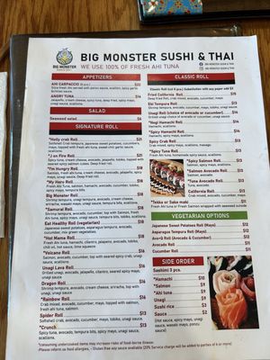 Menu photo 1 Big Monster Sushi&Thai KAPAA Kapaa, HI Menu photo 1 Big Monster Sushi&Thai KAPAA Kapaa, HI