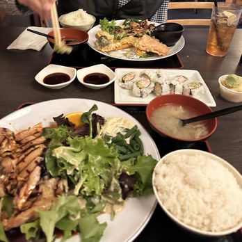Taiko - Chicken teriyaki and California roll combo- comes with soup and rice and salad and green beans. - Japanese Near Me - Irvine, California Taiko - Chicken teriyaki and California roll combo- comes with soup and rice and salad and green beans. - Japanese Near Me - Irvine, California