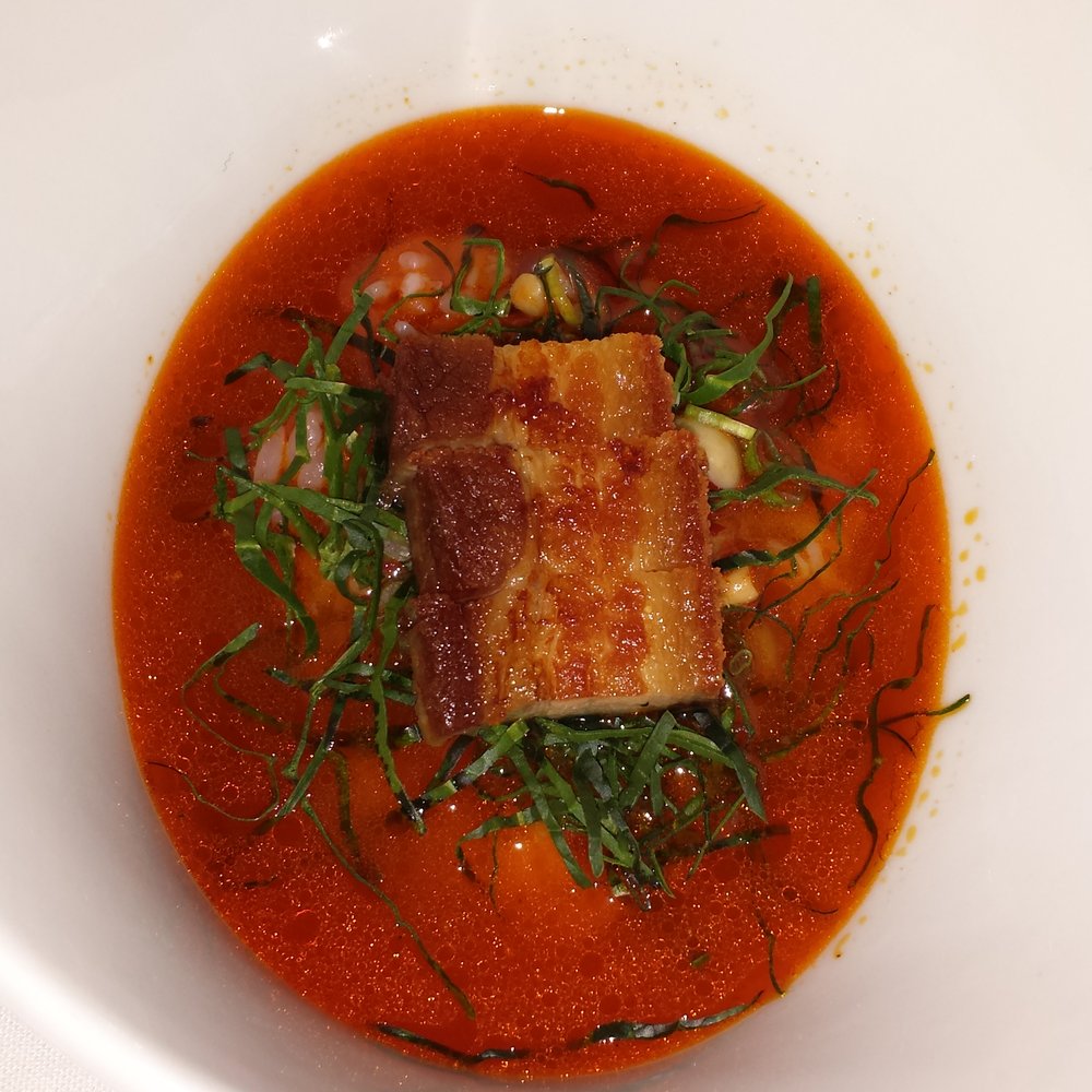 Jungsik - Pork belly with spicy broth - Korean Near Me - New York, New York Jungsik - Pork belly with spicy broth - Korean Near Me - New York, New York