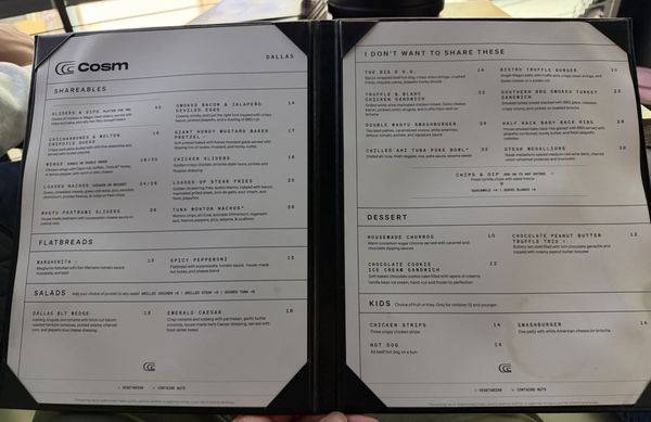 Menu photo 3 Cosm Dallas The Colony, TX