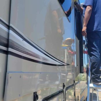 Vera's - Side of my newly refinished ceramic coating on my 2017 Couger RV. - Auto Detailing Near Me Vera's - Side of my newly refinished ceramic coating on my 2017 Couger RV. - Auto Detailing Near Me