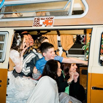 The Van Cam - A pile of family and friends with me, the Bride - Photo Booth Rentals Near Me