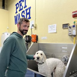 You wouldn't know it, but my dog is a big fan of their wash station. After his bath he gets to pick out some treats to take home. You wouldn't know it, but my dog is a big fan of their wash station. After his bath he gets to pick out some treats to take home.