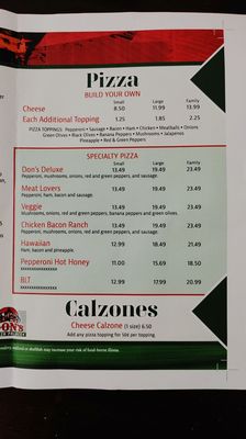Menu photo 3 Don's Pizza Palace Germantown, OH