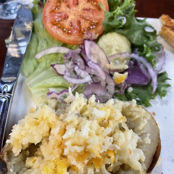 Haunted Hamburger - Twice baked potato and fresh salad for your burger - Burgers Near Me - Jerome, Arizona Haunted Hamburger - Twice baked potato and fresh salad for your burger - Burgers Near Me - Jerome, Arizona