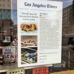 LA times article mentioning Rice Chicken