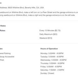 Advanced Dental Care of Beverly Hills: David Hakim - Parking Fees at Dr. Hakim's Office Bldg