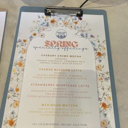 Spring seasonal menu