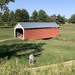 Catlin Covered Bridge - On a golf course
