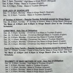 Our Lady Of The Lake Church - 2023 Christmas schedule