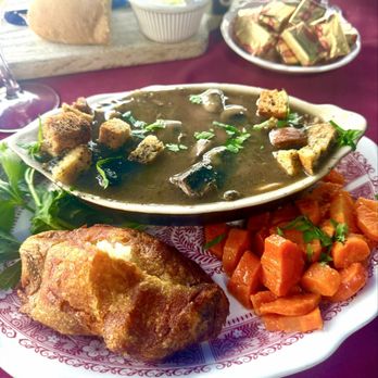 Clementine's Steak House - The best sirloin tips in mushroom gravy sauce with side of carrots and their special baked potato! - Steakhouses Near Me - Carpinteria, California