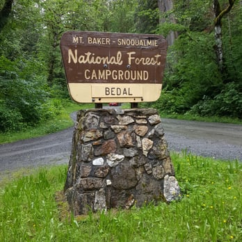 Bedal Campground - Turn here at milepost 37 on Mtn Loop Scenic Parkway - Campgrounds Near Me - Darrington, Washington
