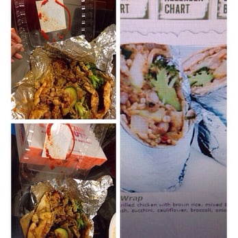 Pita Jungle - The two on the right was supposed to be the spicy chicken wrap advertised on their menu on the left. Sad. - Mediterranean Near Me - Phoenix, Arizona