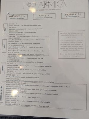 Menu photo 2 Hop Atomica Louisville, KY