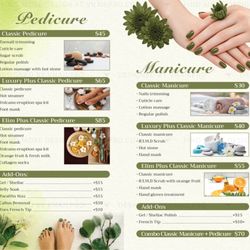 Elim Nail & Spa - Our Services Include: Gel X, Builder Gel, Hybrid Gel (Tap Gel) / Dual Form, Acrylic, Dipping Powder, Manicure & Pedicure, Waxing.