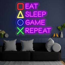 NeonChamp - Eat Sleep Game Repeat Neon Signs