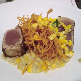 Global Grill - ahi with a creamed corn with sweet potato strings - New American Near Me - Pensacola, Florida