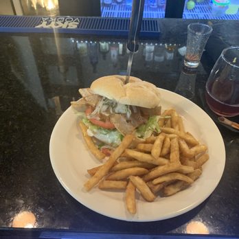 Canggio Restaurant - Sandwich de Chancho and Chicha Morada Mimosa - Peruvian Near Me - Norwich, Connecticut