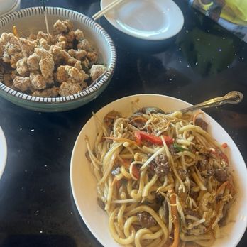 Mr Dragon Noodle House - popcorn chicken ($10) + black pepper beef fried udon ($17) - Chinese Near Me - Diamond Bar, California Mr Dragon Noodle House - popcorn chicken ($10) + black pepper beef fried udon ($17) - Chinese Near Me - Diamond Bar, California