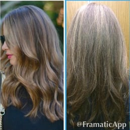 My wife asked for hair color like the lady on the left, got what is shown on the right... Terrible job by the hair stylist My wife asked for hair color like the lady on the left, got what is shown on the right... Terrible job by the hair stylist