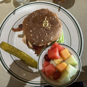 Woody's Diner - Chicken Club with fresh fruit - Diners Near Me - Newport Beach, California Woody's Diner - Chicken Club with fresh fruit - Diners Near Me - Newport Beach, California
