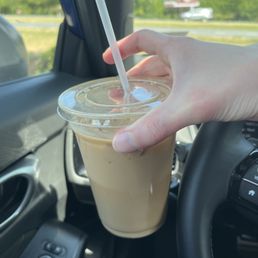 Cherry white mocha iced latte