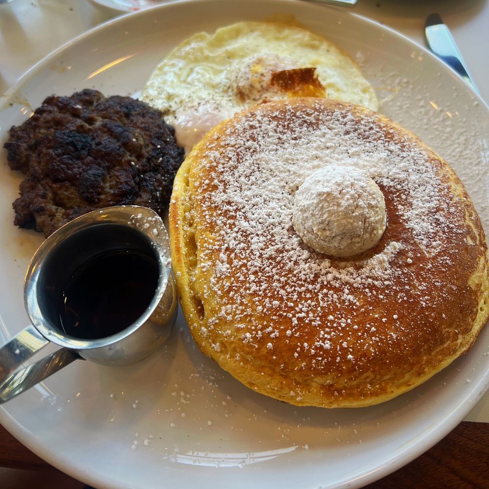 Pancake with sausage and egg Pancake with sausage and egg