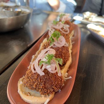 Bristol Oyster Bar - NATIVE CRAB & GUANCIALE ARANCINI - Seafood Near Me - Bristol, Rhode Island Bristol Oyster Bar - NATIVE CRAB & GUANCIALE ARANCINI - Seafood Near Me - Bristol, Rhode Island
