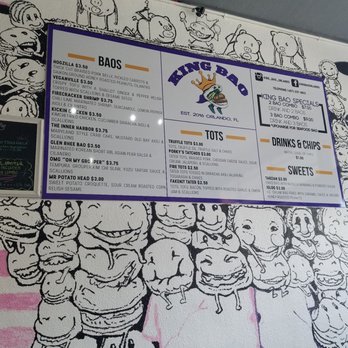 King Bao - Menu with cool wall mural - Asian Fusion Near Me - Orlando, Florida