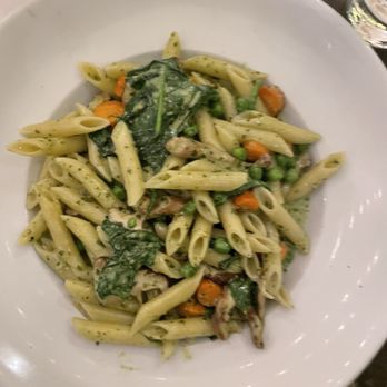 Catalan - Special order: vegetarian pesto pasta (carrots, spinach, peas, shiitake mushrooms) - Mediterranean Near Me - Rancho Mirage, California Catalan - Special order: vegetarian pesto pasta (carrots, spinach, peas, shiitake mushrooms) - Mediterranean Near Me - Rancho Mirage, California
