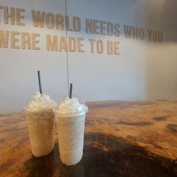 Dialogue Coffee House - two milkshakes on a table - Coffee & Tea Near Me - Topeka, Kansas