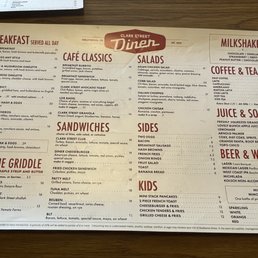 Clark Street Diner - May 2026 Menu - menu - Diners Near Me - Los Angeles, California