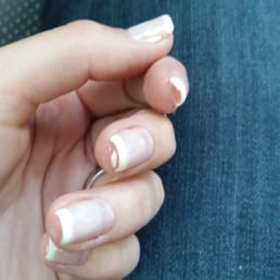 This was $50? Very rough, poor quality work that started peeling the same day because the gel was on my skin. This was $50? Very rough, poor quality work that started peeling the same day because the gel was on my skin.