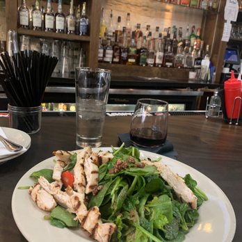 Doc's Bourbon Room - Salmon salad and house Cabernet - Whiskey Bars Near Me - Louisville, Kentucky