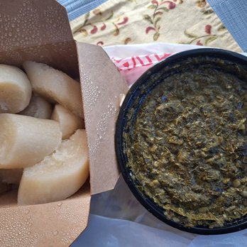 Taste of Congo - Kwanga (fermented cassava) and pondu (cassava leaves) - African Near Me - Tukwila, Washington Taste of Congo - Kwanga (fermented cassava) and pondu (cassava leaves) - African Near Me - Tukwila, Washington
