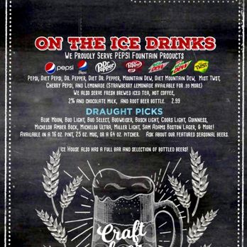 Ice House - Menu for drinks and desserts - Sports Bars Near Me - Omaha, Nebraska