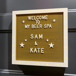Beer Spa - Cute customized room sign.