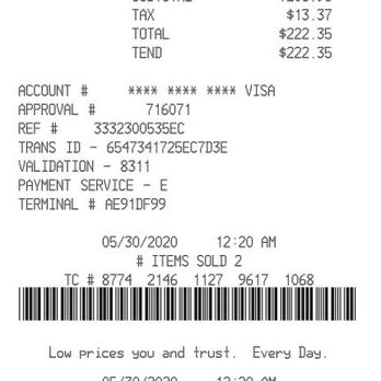 Walmart Supercenter - a receipt for a walmart supercenter - Grocery Near Me - Durango, Colorado