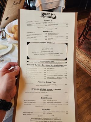 Menu photo 3 Keens Steakhouse New York, NY Menu photo 3 Keens Steakhouse New York, NY