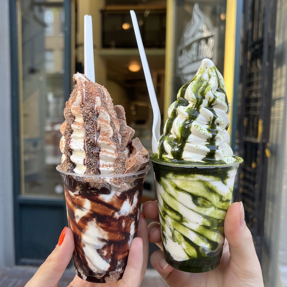 Soft Peaks - Green Forest and Mudslide, both small size - Ice Cream & Frozen Yogurt Near Me - Vancouver, British Columbia Soft Peaks - Green Forest and Mudslide, both small size - Ice Cream & Frozen Yogurt Near Me - Vancouver, British Columbia