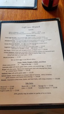 Menu photo 4 Cafe 1912 Memphis, TN